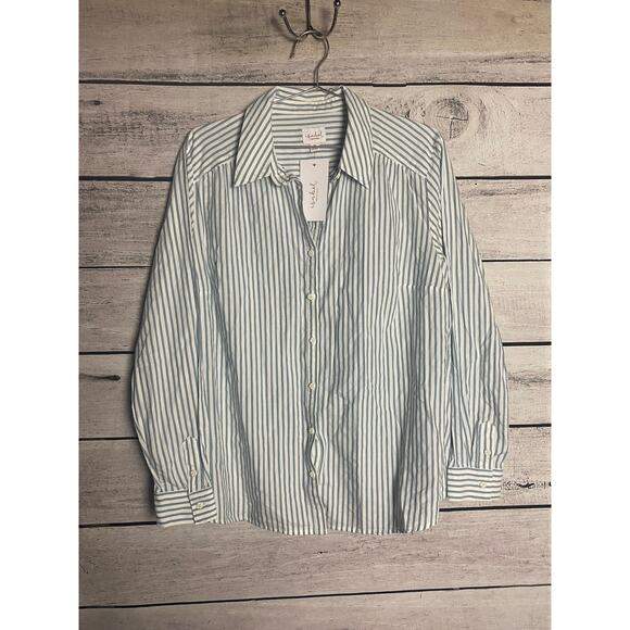 NWT - Ingrid + Isabel Striped Maternity Button-Up Long Sleeve - M - Picture 1 of 5
